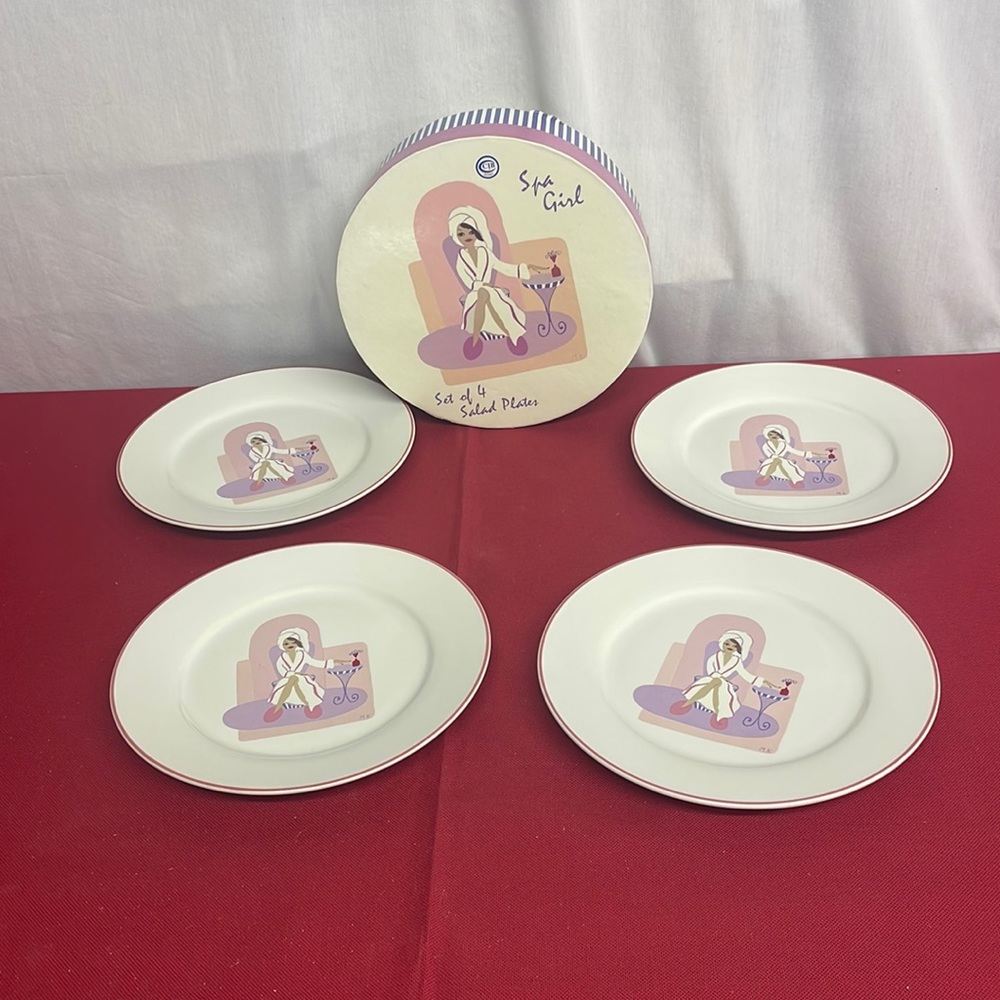 Wendoverlane Spa Girl Set of 4 - 8"  Salad Plates